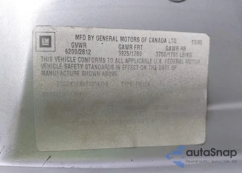 1995 Chevrolet Gmt-400 K1500 из США, поврежденный, VIN 2GCEK19K8S1304758